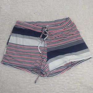 Red, White, and Blue Stripe Woven Shorts